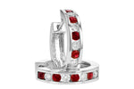 Allison Kaufman Ruby & Diamond Earrings in 14K White Gold, 1.02 ctw, alternate view