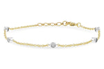Allison Kaufman Diamond Bracelet in 14K Yellow & White Gold, 0.15 ctw