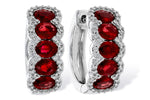 Allison Kaufman Ruby & Diamond Earrings in 14K White Gold, 2.45 ctw