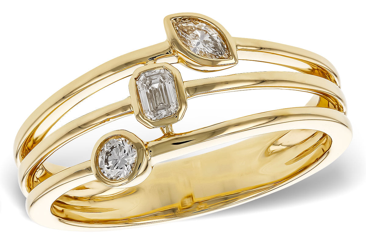 Allison Kaufman Fancy-Cut Diamond Ring in 14K Yellow Gold, 0.24 ctw