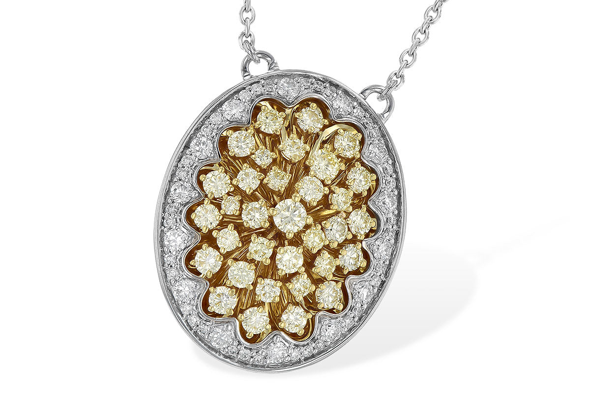 Allison Kaufman Yellow Diamond Necklace in 14K Two-Tone Gold, 1.75 ctw