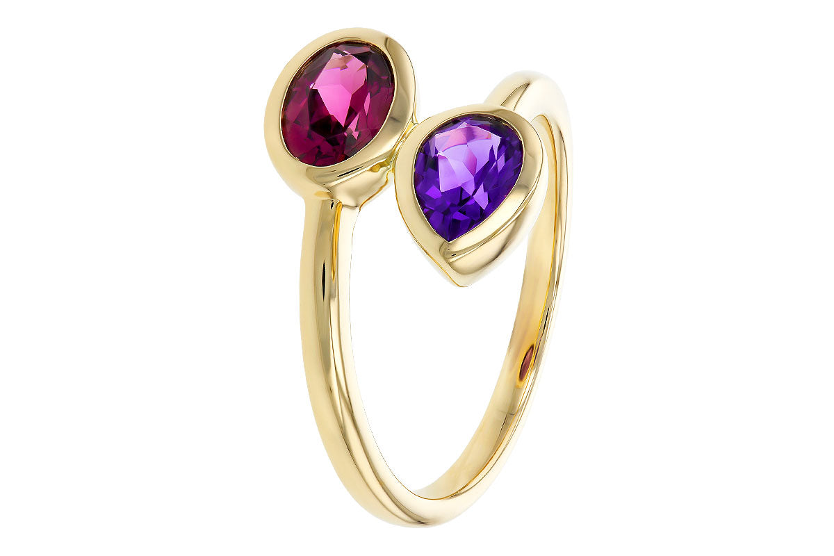 Allison Kaufman Garnet & Amethyst Ring in 14K Yellow Gold, 1.48 ctw, alternate view
