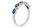 Allison Kaufman Sapphire & Diamond Wedding Band in 14K White Gold, 1.10 ctw (W2365), alternate view