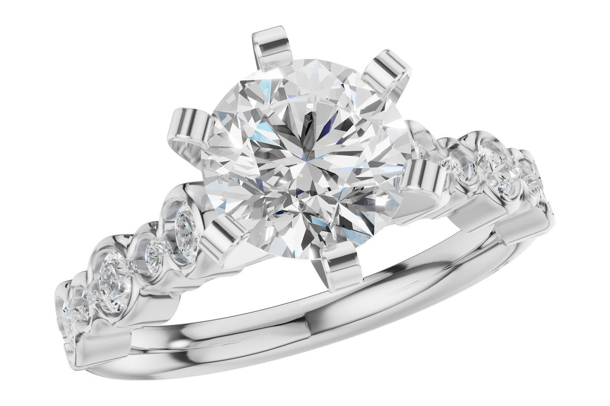 Allison Kaufman Diamond Engagement Ring Semi-Mount in 14K White Gold, 0.50 ctw (L7921)