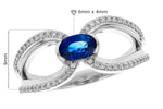 Allison Kaufman Sapphire & Diamond Ring in 14K White Gold, 0.75 ctw, alternate view