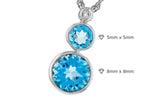 Allison Kaufman Blue Topaz & Diamond Necklace in 14K White Gold, 2.65 ctw, alternate view