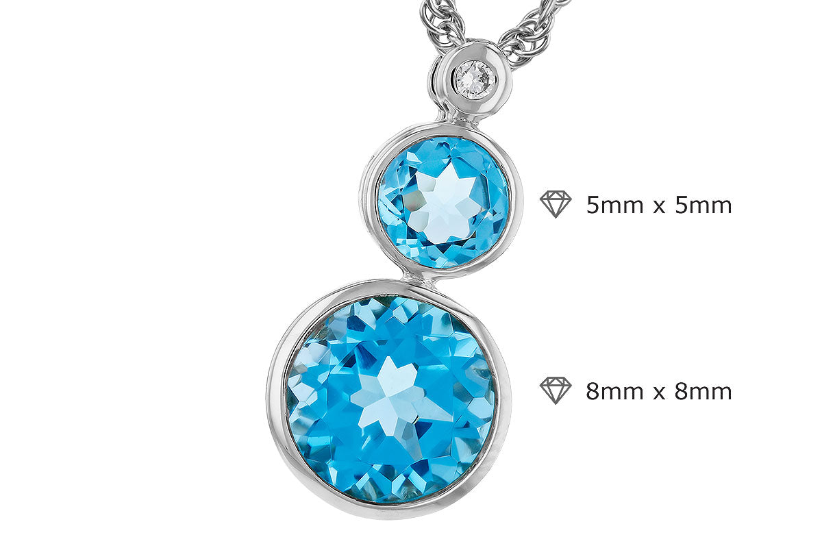 Allison Kaufman Blue Topaz & Diamond Necklace in 14K White Gold, 2.65 ctw, alternate view