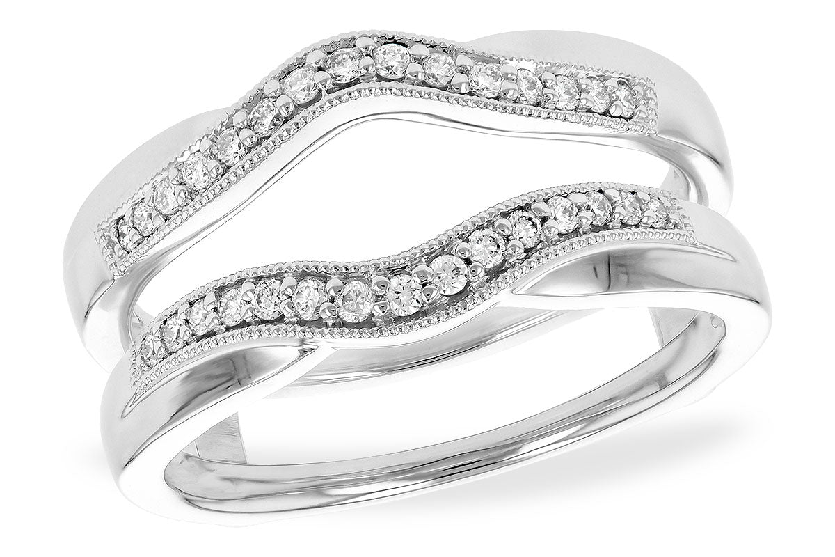 Allison Kaufman Diamond Ring Guard in 14K White Gold, 0.19 ctw (W2001)