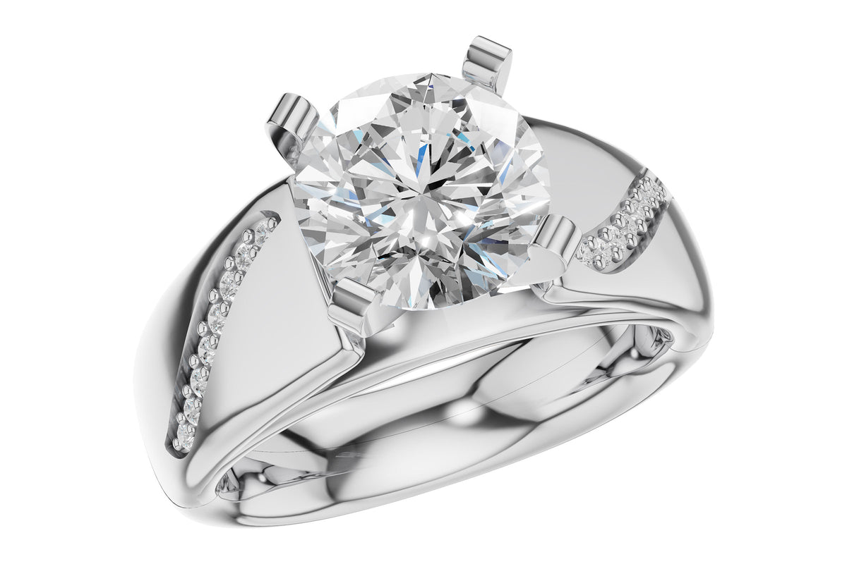 Allison Kaufman Diamond Engagement Ring Semi-Mount in 14K White Gold, 0.08 ctw (L7958)