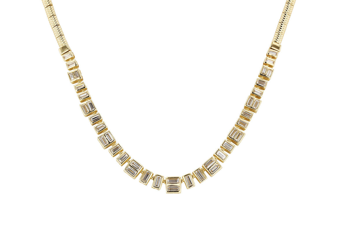 Allison Kaufman Baguette Diamond Necklace in 14K Yellow Gold, 1.80 ctw