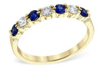Allison Kaufman Sapphire & Diamond Wedding Band in 14K Yellow Gold, 0.55 ctw