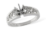 Allison Kaufman Diamond Engagement Ring Semi-Mount in 14K White Gold, 0.04 ctw (L7177)