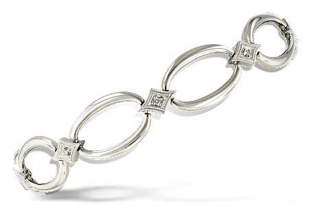 Allison Kaufman Diamond Bracelet in 14K White Gold, 0.08 ctw