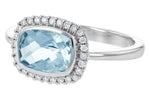 Allison Kaufman Aquamarine & Diamond Ring in 14K White Gold, 1.10 ctw, alternate view