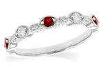 Allison Kaufman Ruby & Diamond Wedding Band in 14K White Gold, 0.23 ctw