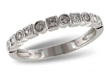 Allison Kaufman Princess-Cut Diamond Wedding Band in 14K White Gold, 0.29 ctw