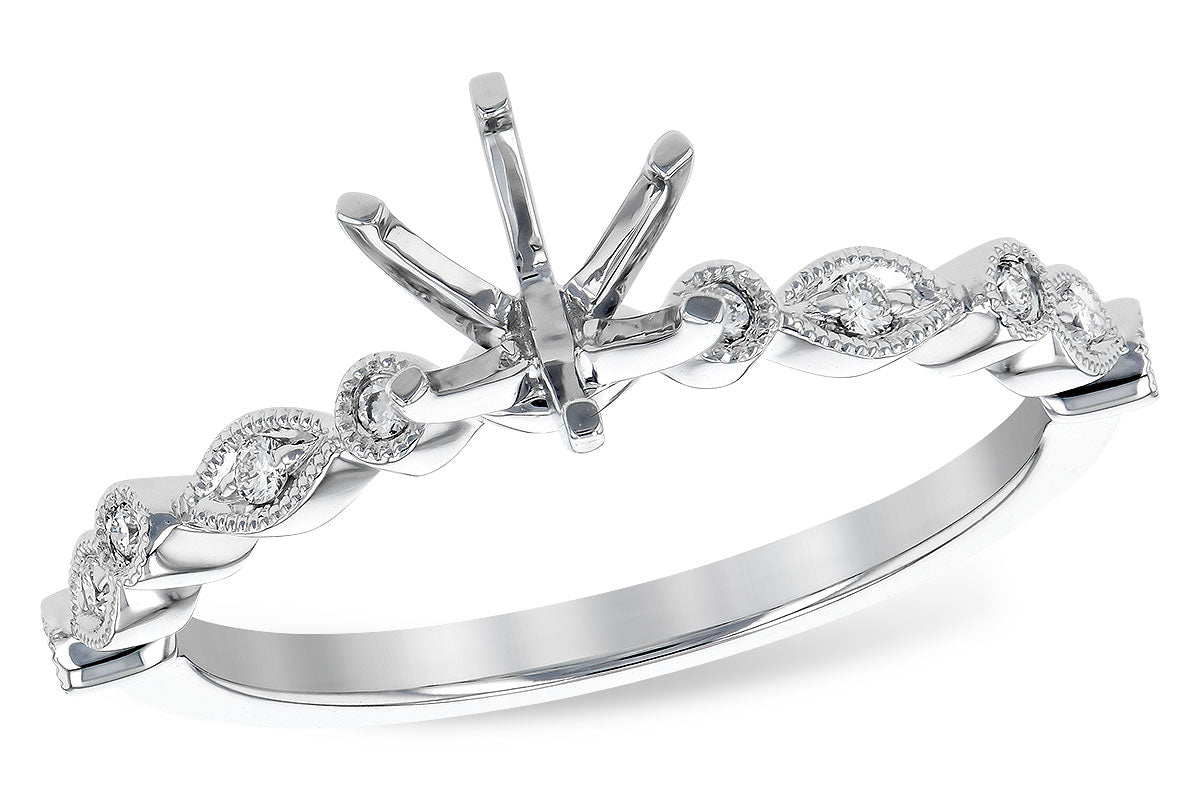 Allison Kaufman Diamond Engagement Ring Semi-Mount in 14K White Gold, 0.07 ctw (L7796)