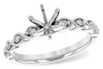 Allison Kaufman Diamond Engagement Ring Semi-Mount in 14K White Gold, 0.10 ctw (L7789)