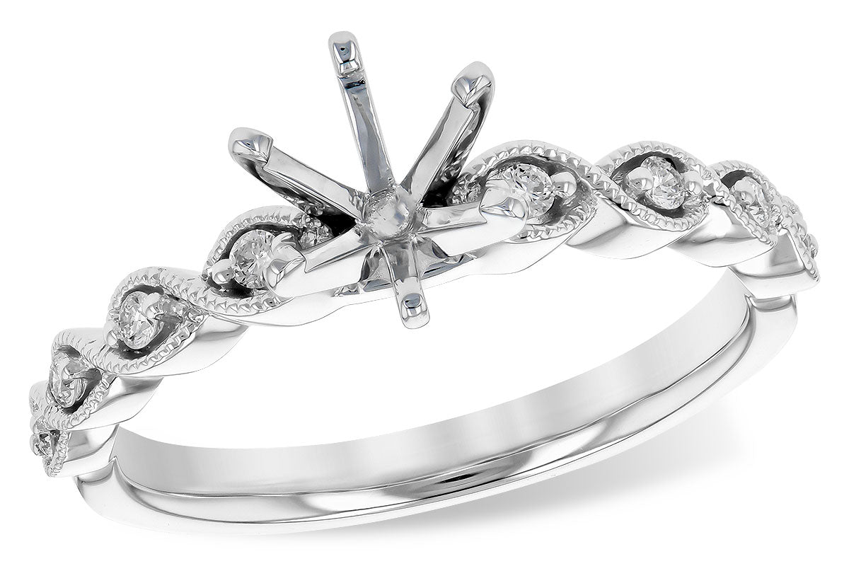 Allison Kaufman Diamond Engagement Ring Semi-Mount in 14K White Gold, 0.10 ctw (L7789)