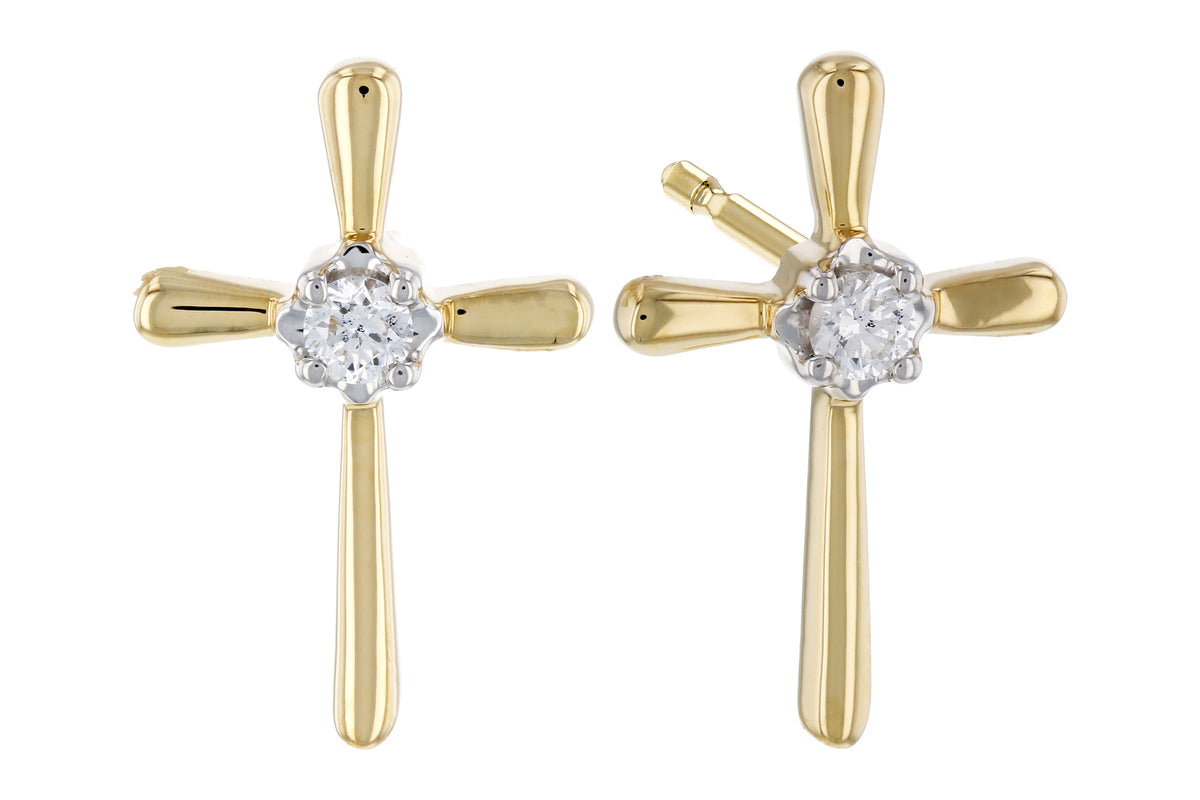 Allison Kaufman Diamond Earrings in 14K Yellow Gold, 0.04 ctw