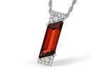 Allison Kaufman Garnet & Diamond Necklace in 14K White Gold, 2.25 ctw