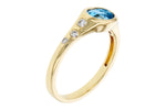 Allison Kaufman Blue Topaz & Diamond Ring in 14K Yellow Gold, 1.08 ctw, alternate view