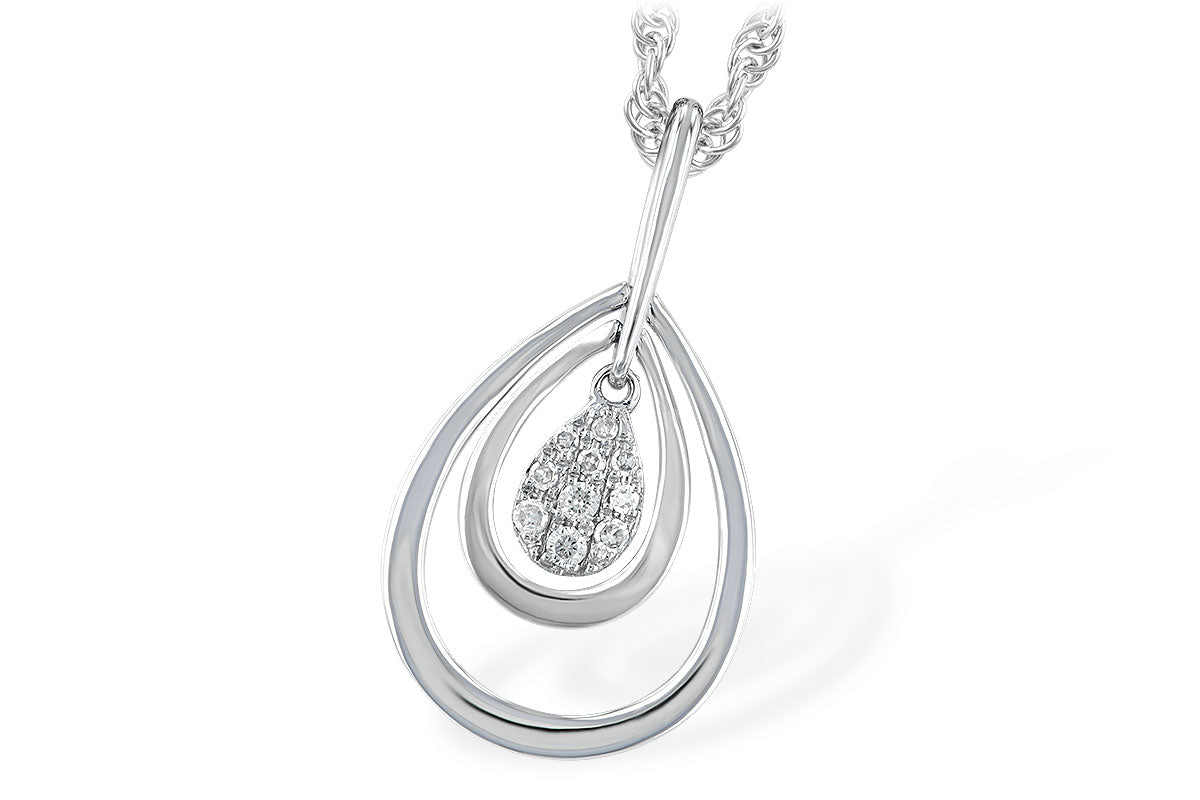 Allison Kaufman Diamond Necklace in 14K White Gold, 0.04 ctw