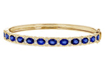 Allison Kaufman Sapphire & Diamond Bangle Bracelet in 14K Yellow Gold, 6.20 ctw