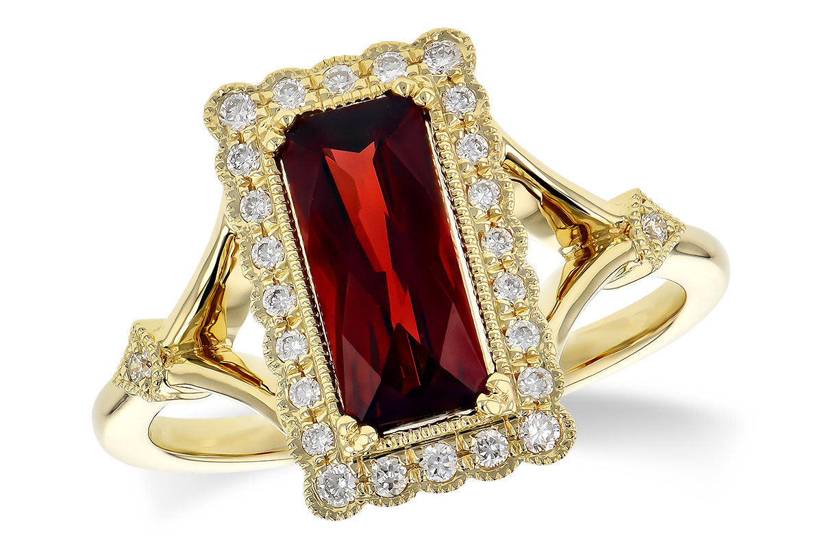 Allison Kaufman Garnet & Diamond Ring in 14K Yellow Gold, 1.77 ctw