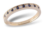 Allison Kaufman Sapphire & Diamond Wedding Band in 14K Yellow Gold, 0.21 ctw