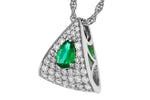 Allison Kaufman Emerald & Diamond Necklace in 14K White Gold, 0.60 ctw, alternate view