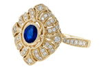 Allison Kaufman Sapphire & Diamond Ring in 14K Yellow Gold, 0.78 ctw, alternate view
