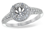 Allison Kaufman Diamond Engagement Ring Semi-Mount in 14K White Gold, 0.57 ctw (L7185)