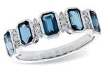 Allison Kaufman London Blue Topaz & Diamond Ring in 14K White Gold, 1.58 ctw