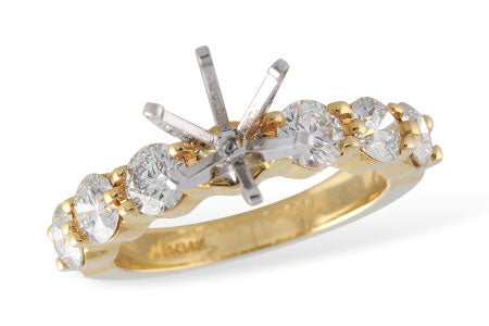 Allison Kaufman Diamond Engagement Ring Semi-Mount in 14K Yellow Gold, 1.70 ctw