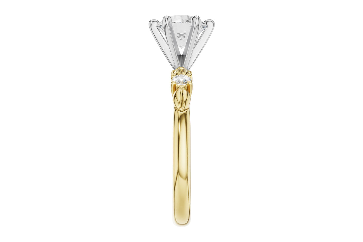 Allison Kaufman Diamond Engagement Ring Semi-Mount in 14K Yellow Gold, 0.10 ctw (L7905), alternate view
