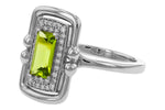 Allison Kaufman Peridot & Diamond Ring in 14K White Gold, 0.84 ctw, alternate view