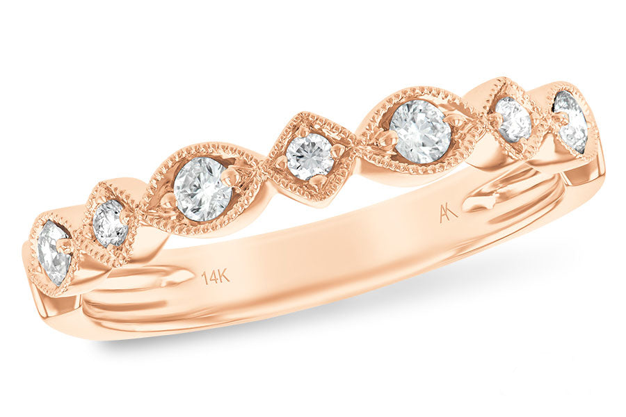 Allison Kaufman Diamond Wedding Band in 14K Rose Gold, 0.19 ctw (W1855)