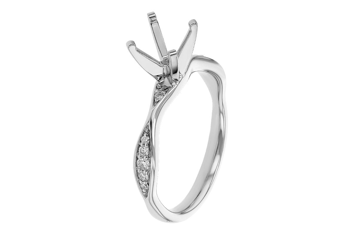 Allison Kaufman Diamond Engagement Ring Semi-Mount in 14K White Gold, 0.12 ctw (L7911), alternate view
