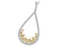 Allison Kaufman Yellow Diamond Necklace in 14K Two-Tone Gold, 0.47 ctw