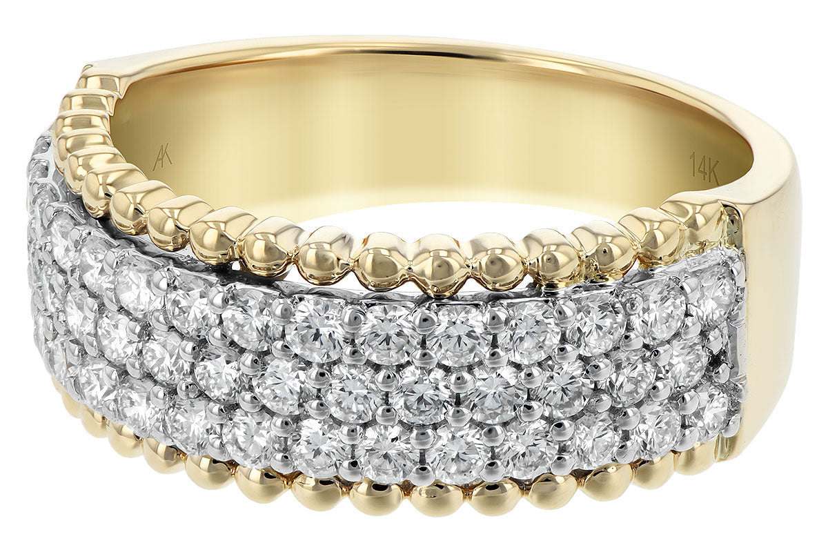 Allison Kaufman Diamond Wedding Band in 14K Yellow & White Gold, 1.00 ctw, alternate view