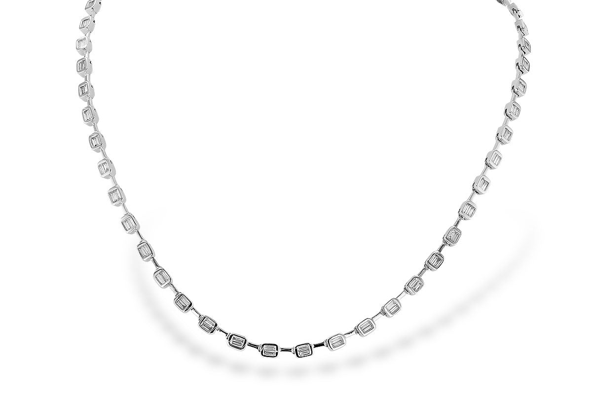 Allison Kaufman Baguette Diamond Necklace in 14K White Gold, 2.05 ctw