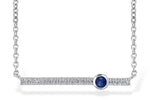 Allison Kaufman Sapphire & Diamond Necklace in 14K White Gold, 0.18 ctw
