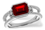 Allison Kaufman Garnet & Diamond Ring in 14K White Gold, 1.80 ctw