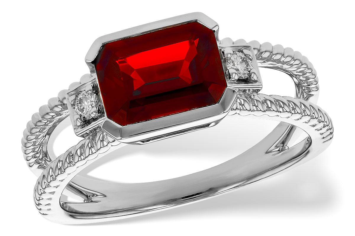 Allison Kaufman Garnet & Diamond Ring in 14K White Gold, 1.80 ctw