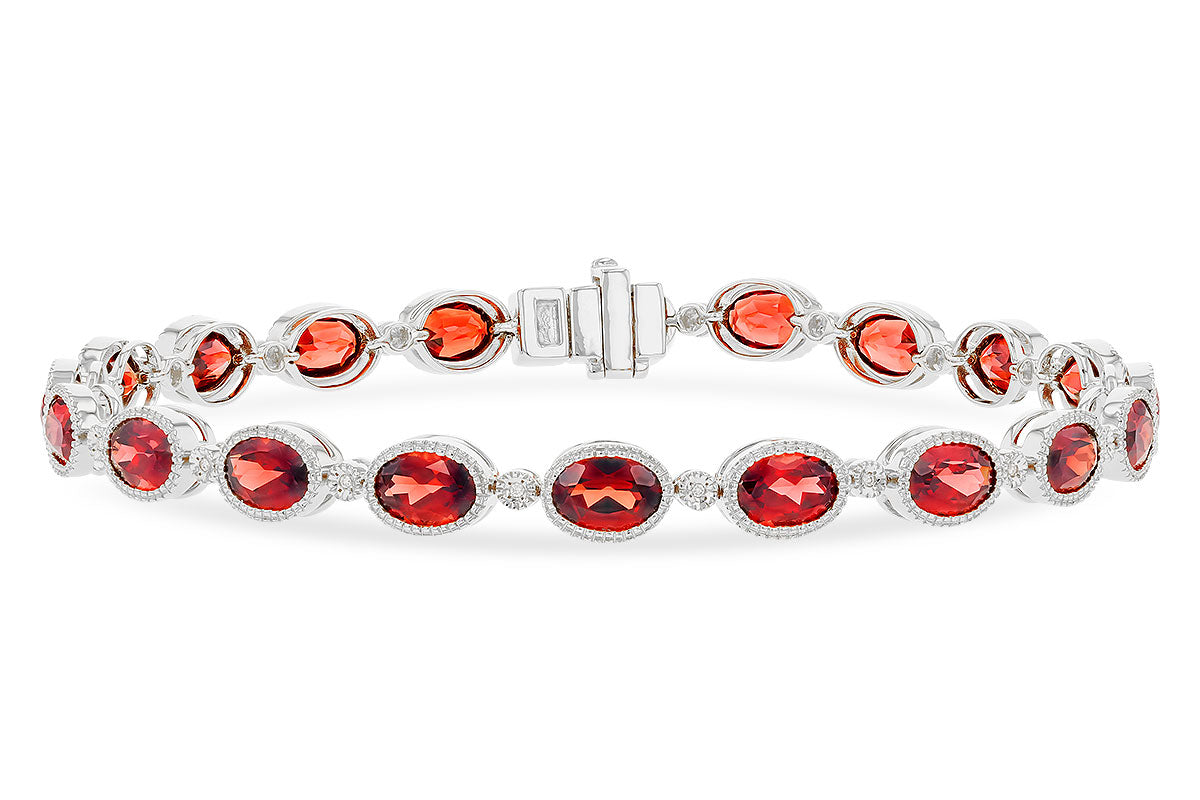 Allison Kaufman Garnet & Diamond Bracelet in 14K White Gold, 9.26 ctw