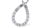 Allison Kaufman Baguette Diamond Necklace in 14K White Gold, 0.65 ctw
