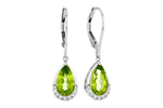 Allison Kaufman Peridot & Diamond Earrings in 14K White Gold, 1.94 ctw
