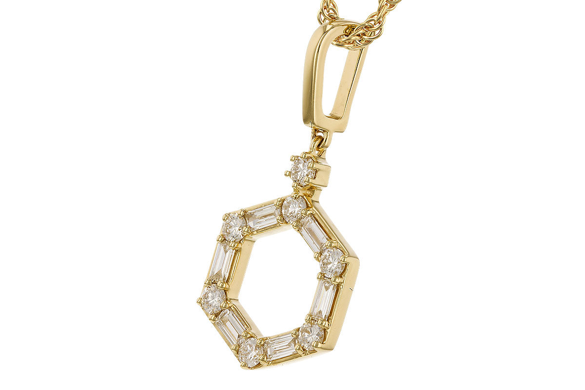 Allison Kaufman Baguette Diamond Necklace in 14K Yellow Gold, 0.35 ctw, alternate view