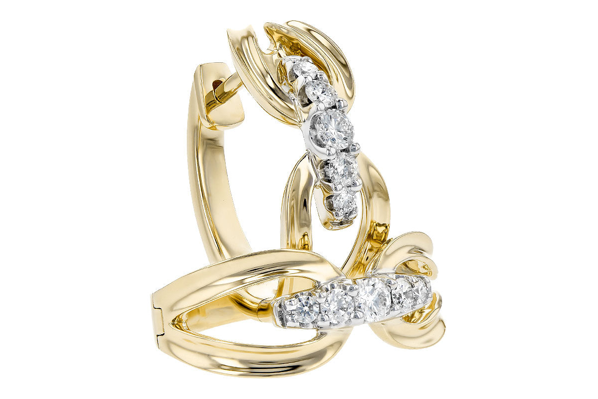 Allison Kaufman Diamond Earrings in 14K Yellow Gold, 0.34 ctw (E2060), alternate view